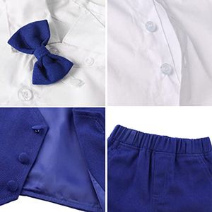 Gentleman Pak voor Babyjongens - Overhemd met Lange Mouwen, Vlinderdas, Gilet en Broek 1-4 jaar