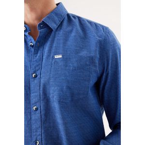 GARCIA Heren Overhemd Blauw - Maat XXL