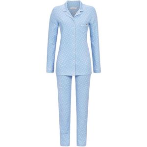 Katoenen polkadot doorknooppyjama blauw - Blauw - Maat - 38