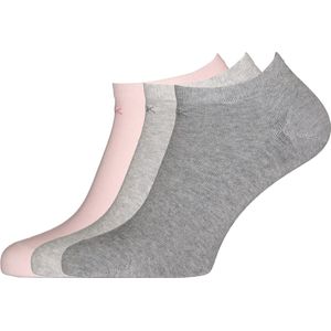 Calvin Klein damessokken Chloe (3-pack) - enkelsokken - beige - roze en grijs - Maat: One size