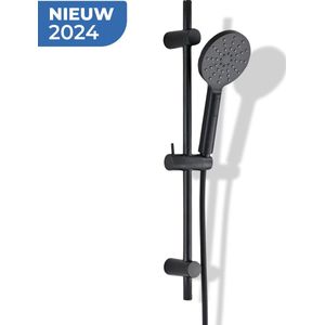 Ye - NoirFlow - Handdouche - ø10cm - 2 straalsoorten - 60cm - Doucheslang - 175cm - mat zwart