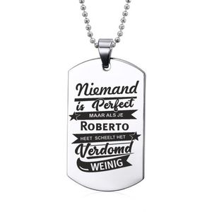 Niemand Is Perfect - Roberto - RVS Ketting