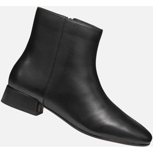 GEOX - Dhyalma - Halve Laarzen - Zwart - Ademende Leren Kuitlaarzen