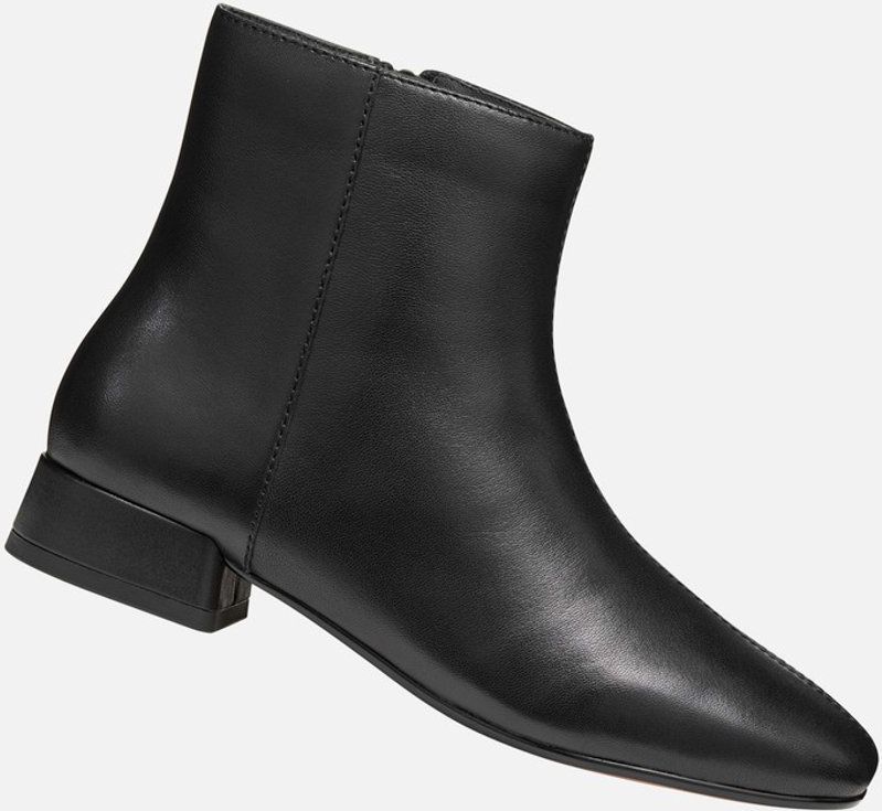 GEOX - Dhyalma - Halve Laarzen - Zwart - Ademende Leren Kuitlaarzen