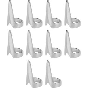 TheLau - Vinger Vlechthaar Vlechtgereedschap RVS Tool - Haar Vlechten Curling Snijden - 10 stuks - Duurzame Pruik - Zilverkleurig