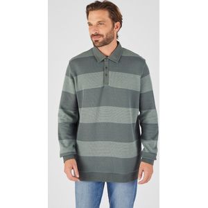 Damart - Gestreepte sweater, polokraag, zuiver katoen - Heren - Groen - (86-93) S