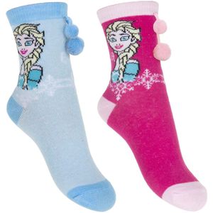 Frozen Sokken set van 2 met Pompon - maat 23/26