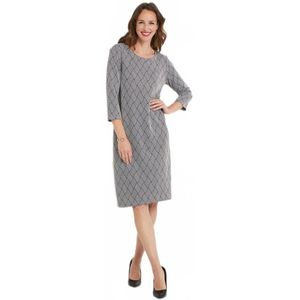 Korte rechte jurk in grafische jacquard