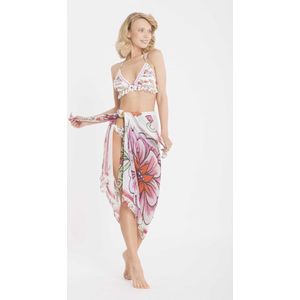 Vacanze Italiane - Persian-Garden sarong/pareo Wit - maat One size - Bloemenprint, Wit - Dames