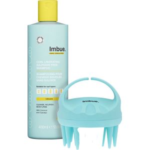 IMBUE Haarverzorgingsset Voor Krullend Haar & Coils - Shampoo & Borstel - Vegan, Siliconen- & Sulfaatvrij - 2 Stuks