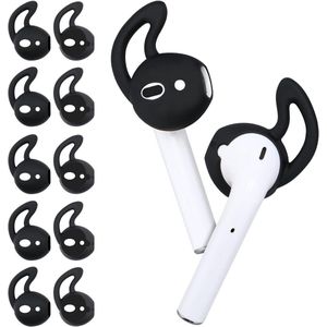 Siliconen oorhaakjes voor Airpods - 10 paar zachte oorhaakjes voor sport - zwart