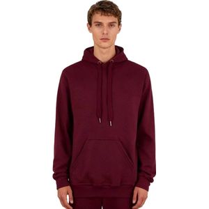 Bordeaux Rood Casual Hoodie - Heren - Trui - Vest - Katoen - Maat XS