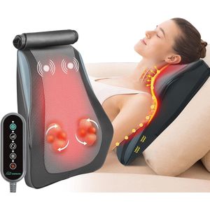 Massageapparaat voor Rug en Nek met Warmte - Shiatsu 3D Kneedmassagekussen voor Ontspanning en Verlichting - Perfect Cadeau voor Vrouwen en Mannen
