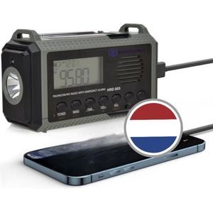 Noodradio - Opwindbaar en Batterij - Multifunctionele Noodradio Solar - 10.000 mAh Power