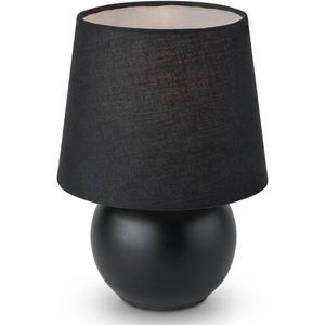Home Sweet Home - Moderne tafellamp Isla - Zwart - 16/16/23cm - bedlampje - geschikt voor E14 LED lichtbron