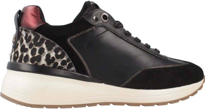 Carmela - 16244101-NEGRO - Leren Sportschoenen - Zwart - Casual - Vetersluiting - Hakhoogte 3 tot 5 cm