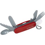 Klein Toys Victorinox zwitsers zakmes - zaag, mes, vork, lepel, flesopener en vergrootglas - rood