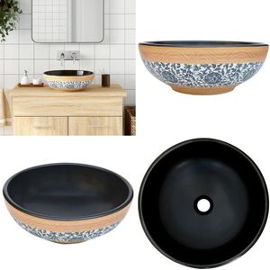 vidaXL Opzetwasbak rond Φ41x14 cm keramiek meerkleurig - Opzetwasbak - Opzetwasbakken - Wastafel - Wasbak