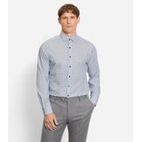 Olymp - Dress LM - Blauw dessin - Kantoorlook - Nauwsluitend