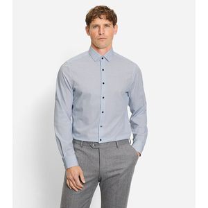 Olymp - Dress LM - Blauw dessin - Kantoorlook - Nauwsluitend