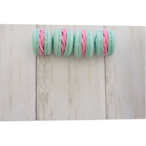 Vlag - Blauwe Macarons met Roze Vulling - 60x40 cm Foto op Polyester Vlag