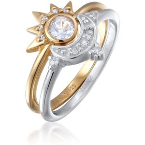 Elli - Astro - Ring - Wit - 925 Sterling Zilver - Verguld - Dames