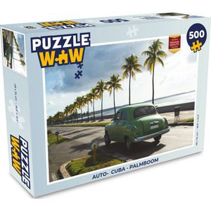 Puzzel Auto- Cuba - Palmboom - Legpuzzel - Puzzel 500 stukjes