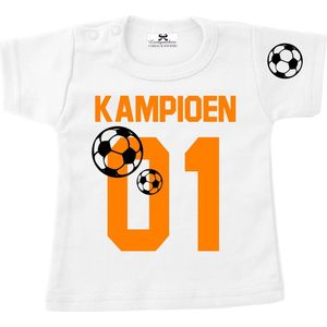 Shirt kind voetbal-kampioen 01-Maat 74