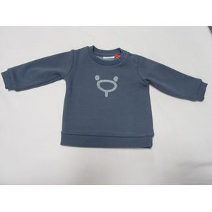 noukie' s , jongens , trui , sweater, blauw met nouky beer , 9 maand 74