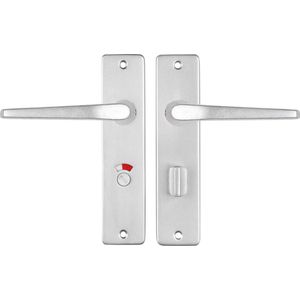 Starx Deurklink Aluminium – Deurbeslag – Deurschild met Toiletsluiting (WC63–8) – Deurklink Duim