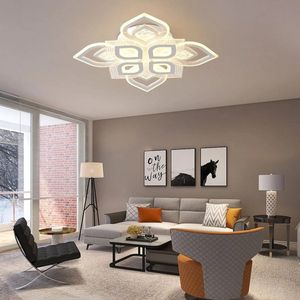 LuxiLamps - Sfeervolle LED Plafondverlichting - Artistiek Design - Dimbaar 3000K-6500K - 69 cm - Wit - Kristal Kroonluchter - Plafonniere - Moderne Woonkamerlamp