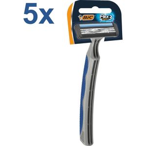 BIC - Flex 3 - Wegwerpscheermesjes - 5 Stuks - Voordeelverpakking