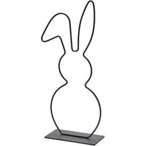 Totally Easter | Draadfiguur op voet | Zwart | Bunny | Konijn | Pasen | 29 cm