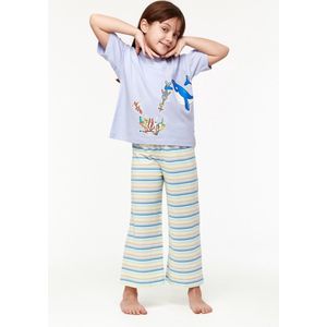 Woody pyjama meisjes/dames - lavendel - walvis - 231-1-BSK-S/306 - maat 128