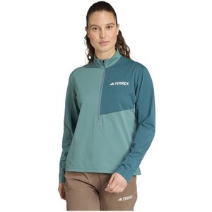 Adidas - Terrex - T-shirt - Groen - Half Rits - Lange Mouw