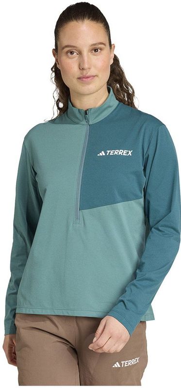 Adidas - Terrex - T-shirt - Groen - Half Rits - Lange Mouw