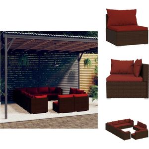 vidaXL Rattan Loungeset - 12-delig - Bruin - 70x70x60.5 cm - Tuinset