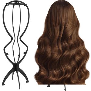 Zeynomax - Verstelbare Pruikstandaard voor Lang Haar 50 cm Hoog - Opvouwbaar - Kunststof Displaykop - 2-Pack - Zwart - Haaraccessoires - Haarstyling