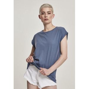 Urban Classics - Extended shoulder Dames T-shirt - L - Blauw