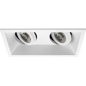 Premium Inbouwspot Ante Wit Verdiepte dubbele spot Extra Warm Wit (2700K) Met Philips LED