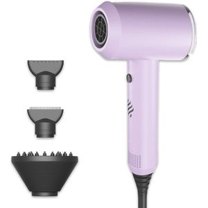 Ace & Taylor - Fohn - Ionische Föhn met Diffuser – Professionele Haardroger – 3 Warmtestanden – Coolshot & 3 Opzetstukken – Lila Roze Paars (HB228)