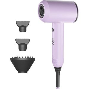 Ace & Taylor Ionische Föhn met Diffuser – Professionele Haardroger – 3 Warmtestanden – Coolshot & 3 Opzetstukken – Lila Roze Paars (HB228)