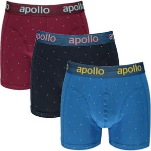 Apollo heren boxershorts - maat XXL - Coloured dots - 3-pack