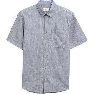 TOM TAILOR Herenhemd met korte mouwen van katoen, 37910 - Navy Slub Structuur, XXL