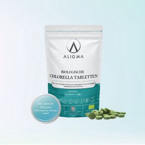 Aligma - Chlorella Tabletten - Biologisch - 500x 500mg - 100% Pure Chlorella Alg