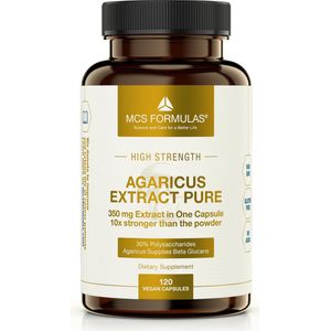 Agaricus Extract - 350mg Capsule - 30% Polysaccharides - 10x stronger than the typical Agaricus powder