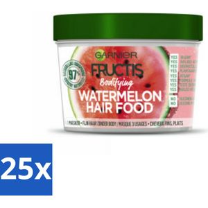 Garnier - Fructis Hair Food Watermelon - 3-in-1 Haarmasker - Futloos Haar - 400 ml - Bulkverpakking - 25 stuks