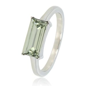 *My Bendel - Damesring - zilverkleurig - met 10mm grote groene steen - Elegante ring met schitterende groene kristalsteen - Met luxe cadeauverpakking