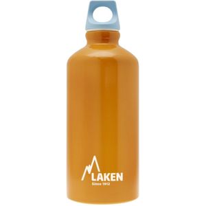 Oranje duurzame drinkfles 1 liter van gerecycled aluminium, gemaakt in Europa