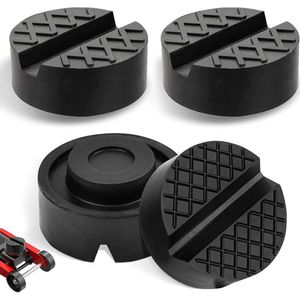 Zeynomax - Rubberen pads met groeven voor autokrikken - Set van 4 stuks voor veiligheid en bescherming - Universele pads voor voertuigkrik met wafeloppervlak - Geschikt voor krikken en hefbruggen in de garage
